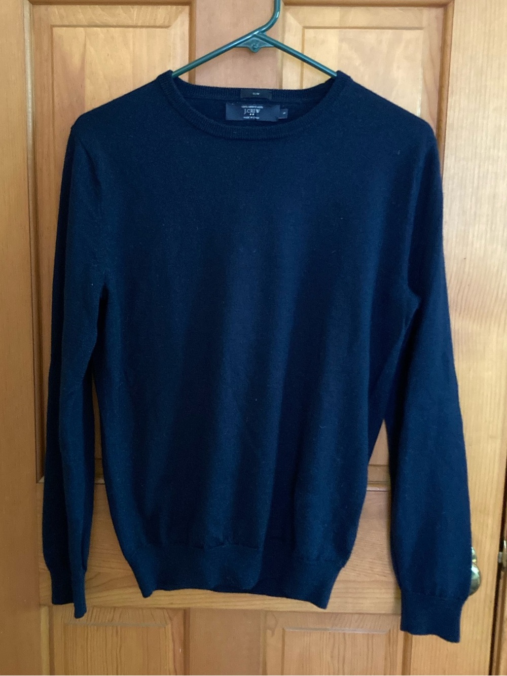 J.Crew Men’s 100% Merino Wool Crew Neck Sweater Dark Navy Slim Size S